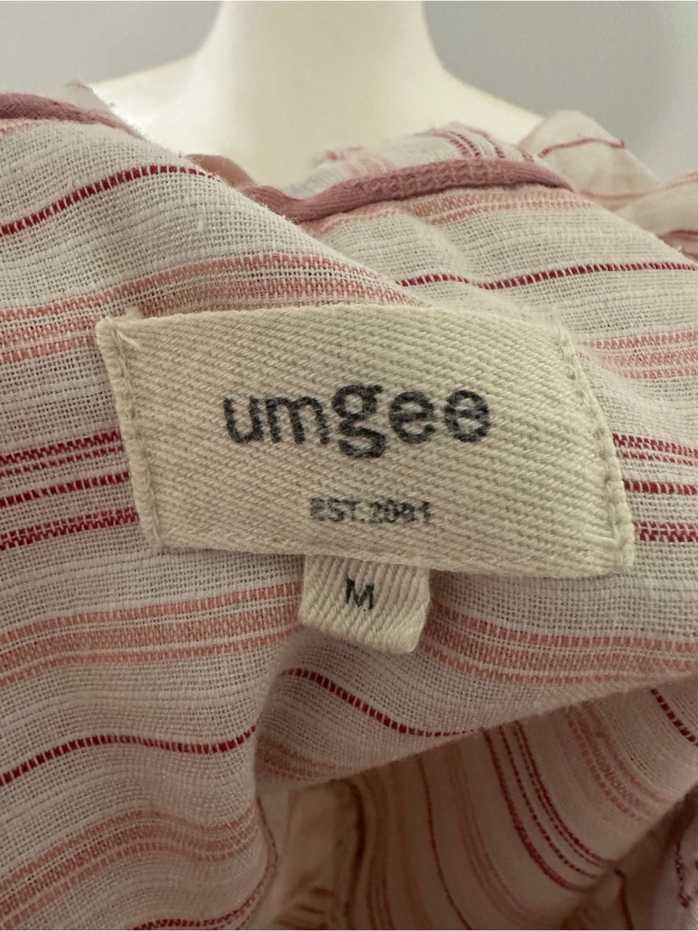 Umgee Pink  Striped Ruffle-Sleeve Tunic - Picture 3 of 4